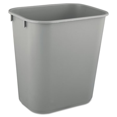 Rubbermaid Commercial 35 gal Rectangular Trash Can, Gray, Open Top, Plastic FG295500GRAY